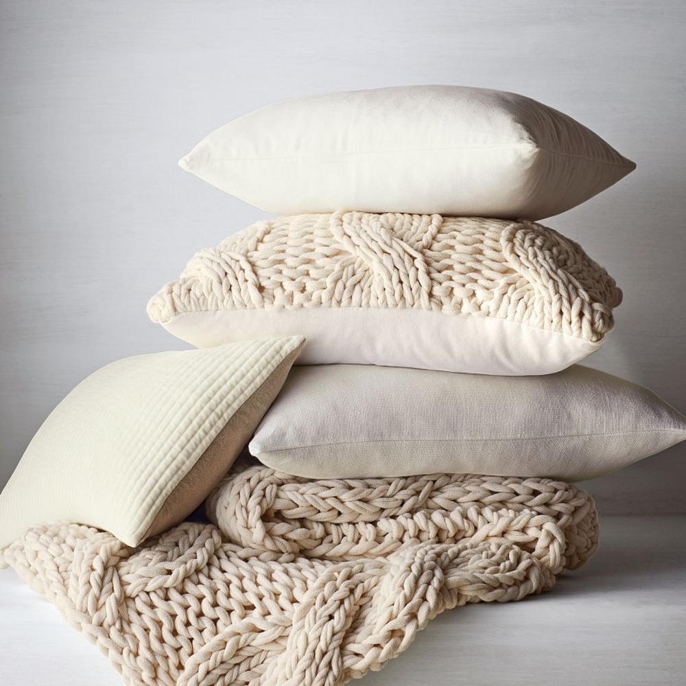 Pottery Barn Colossal Handknit Throw - IVORY/CREAM